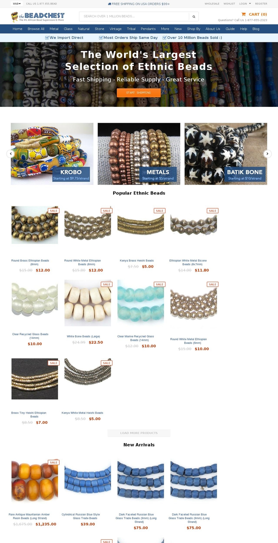 thebeadchest.com shopify website screenshot