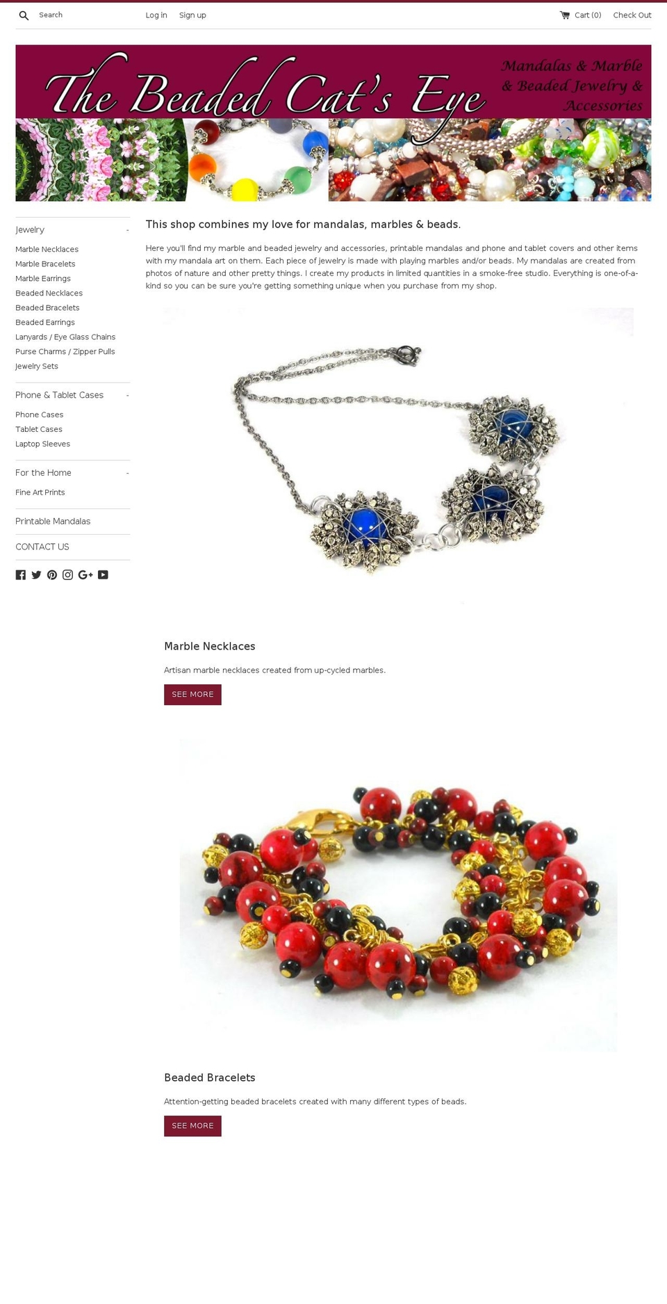 thebeadedcatseye.com — Shopify storefront screenshot