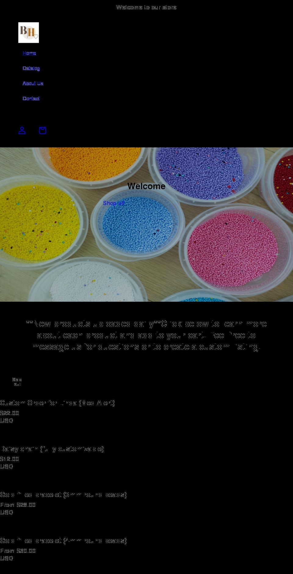 thebeadedheart.com shopify website screenshot