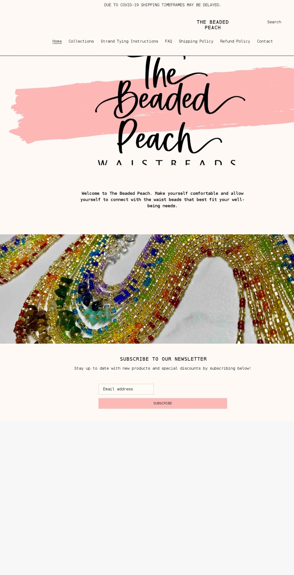 thebeadedpeach.com shopify website screenshot