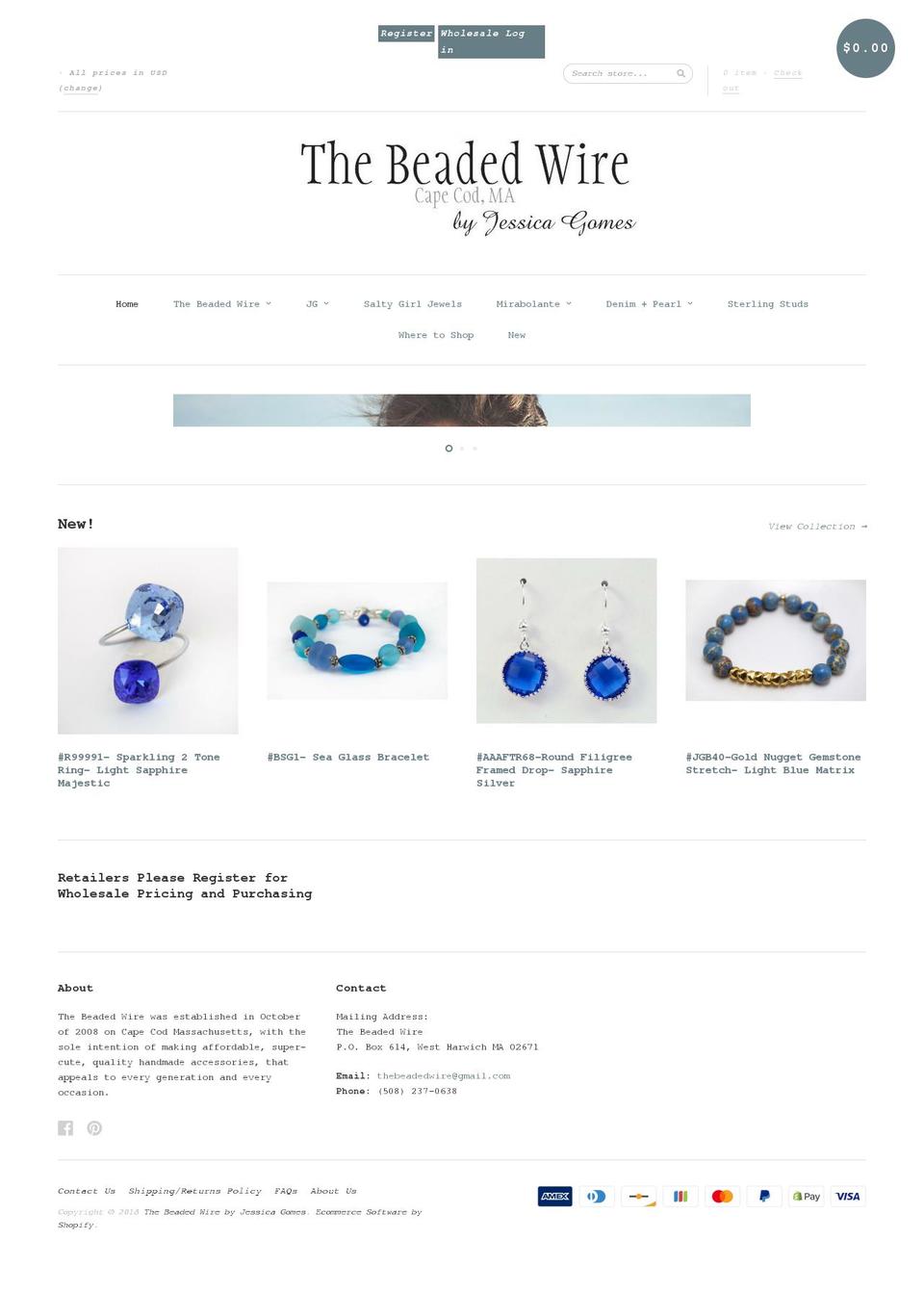 thebeadedwiredesigns.com shopify website screenshot
