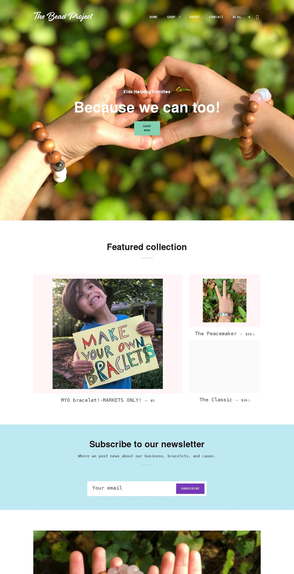 thebeadproject.org shopify website screenshot