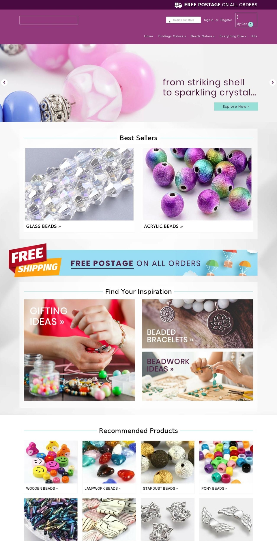thebeadselection.co.uk shopify website screenshot