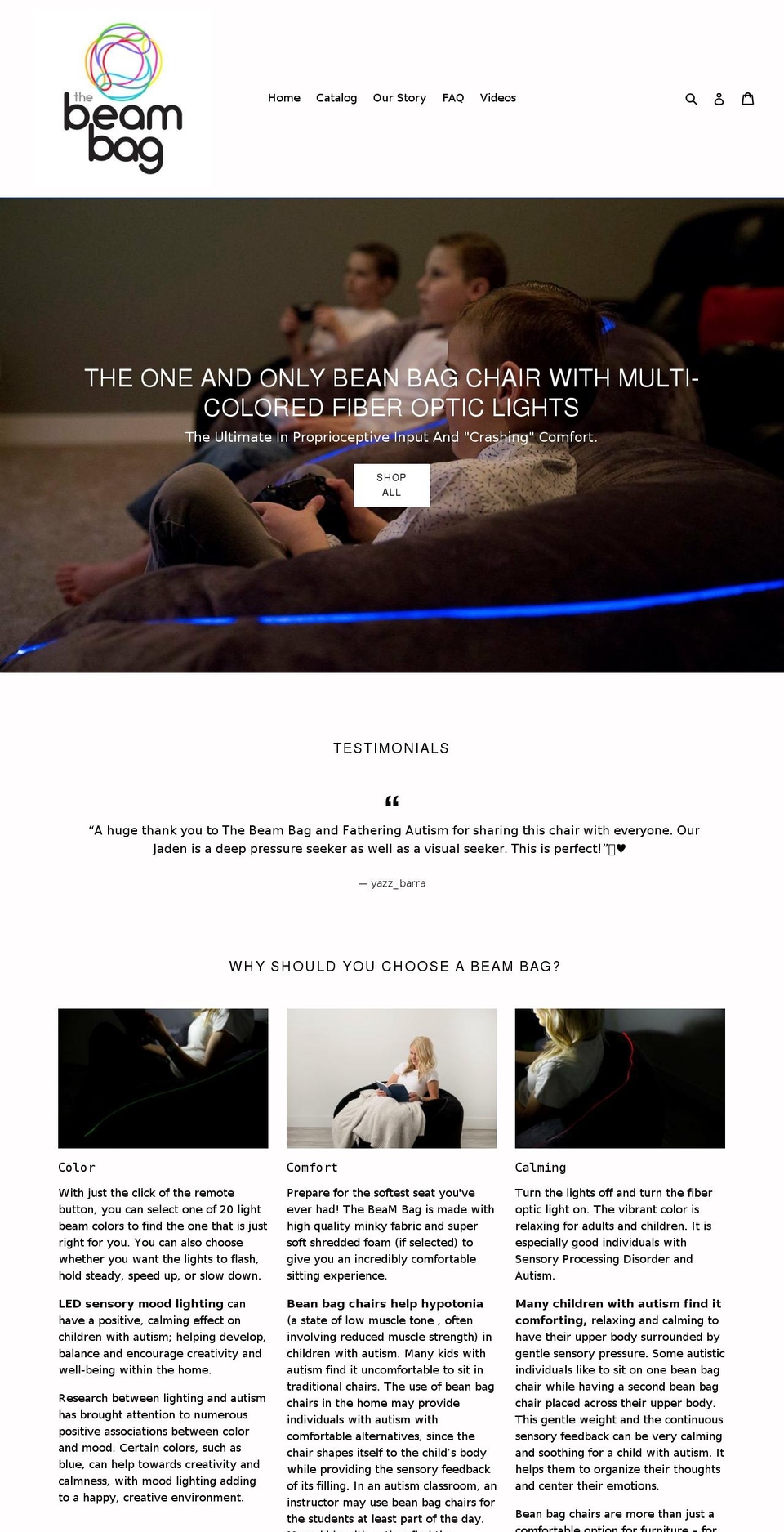 thebeambag.com — Shopify storefront screenshot