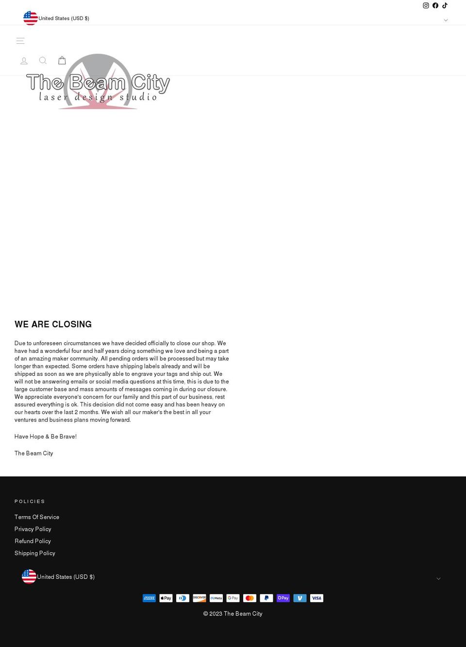 thebeamcity.com shopify website screenshot