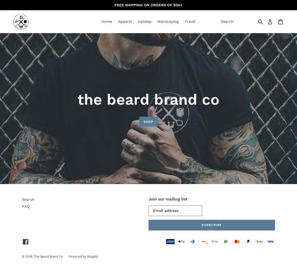 thebeardbrandco.com shopify website screenshot