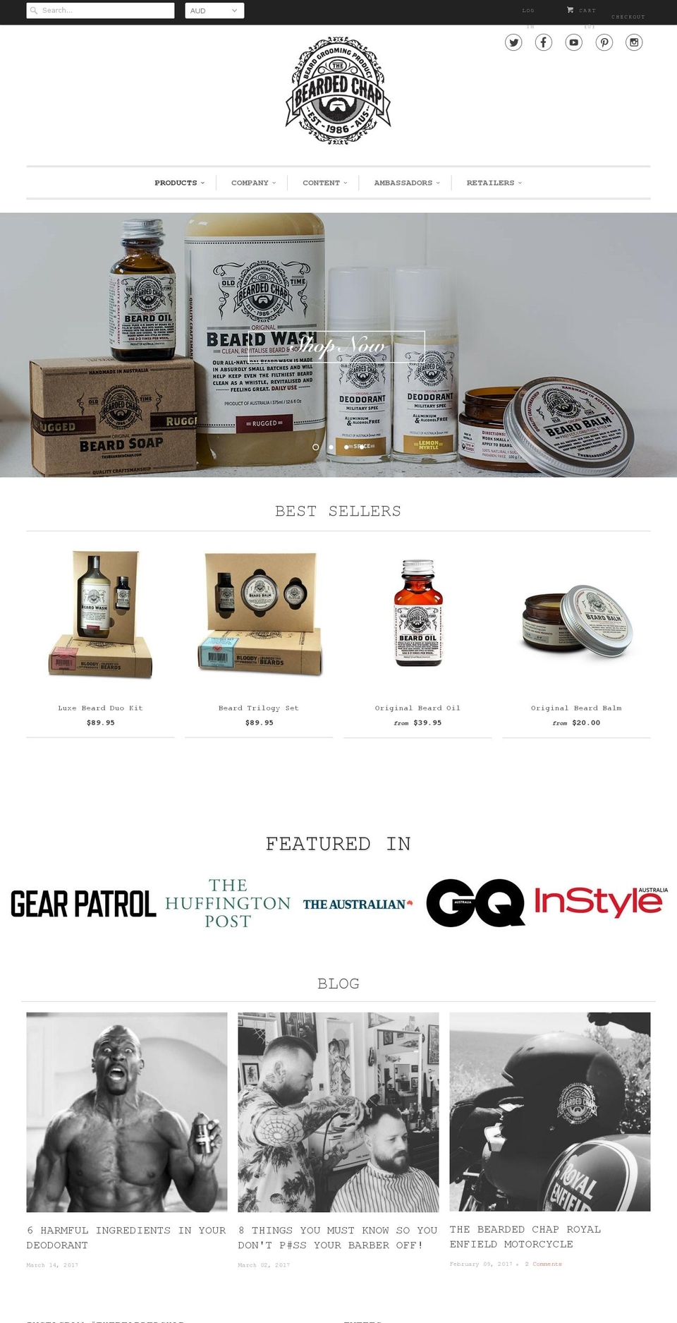 thebeardedchap.com shopify website screenshot