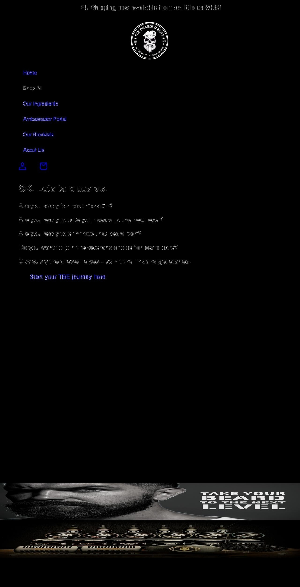 thebeardedelite.com shopify website screenshot