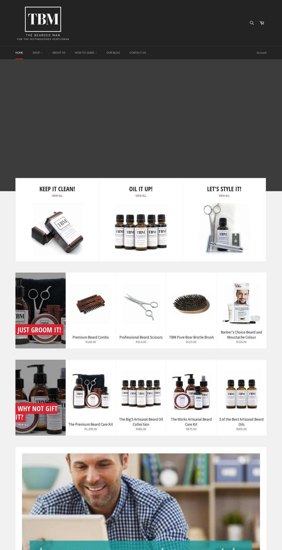 thebeardedman.co.za shopify website screenshot