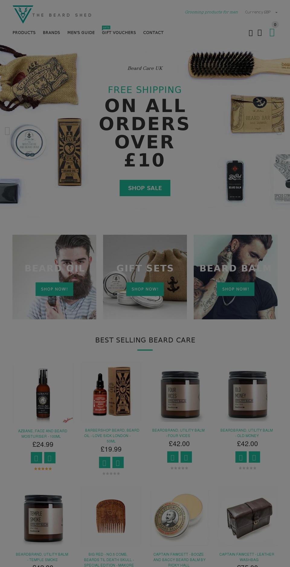 YourStore Shopify theme site example thebeardshed.co.uk