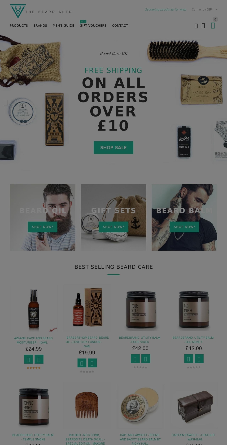 thebeardshed.co.uk shopify website screenshot