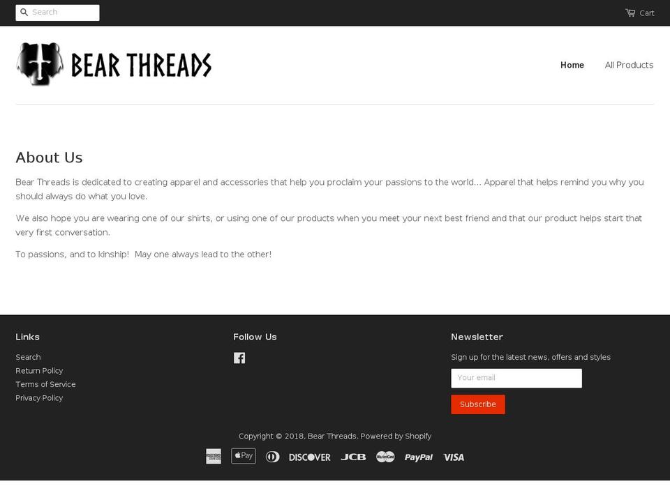 thebearthreads.com — Shopify storefront screenshot