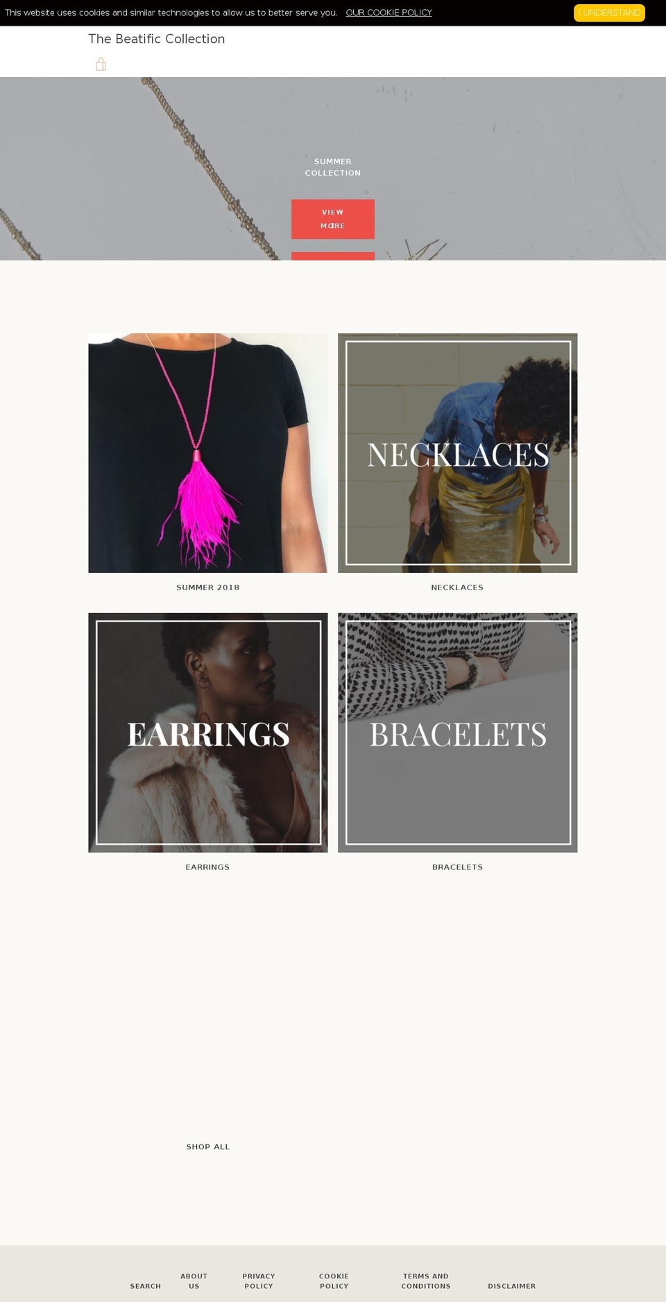 thebeatificcollection.com shopify website screenshot
