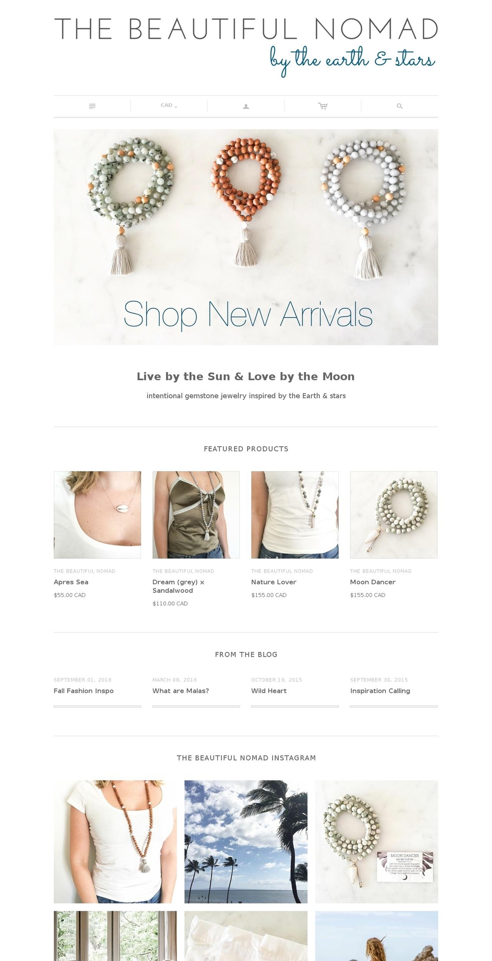 thebeautifulnomad.com shopify website screenshot