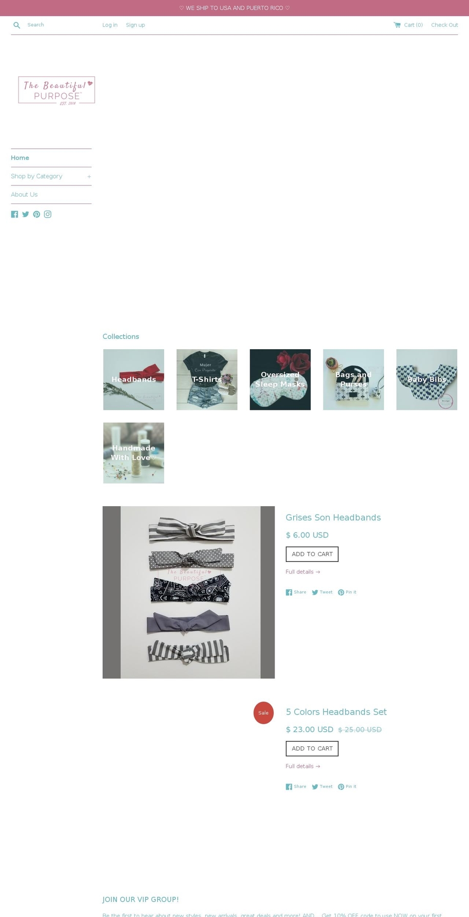 thebeautifulpurpose.com — Shopify storefront screenshot