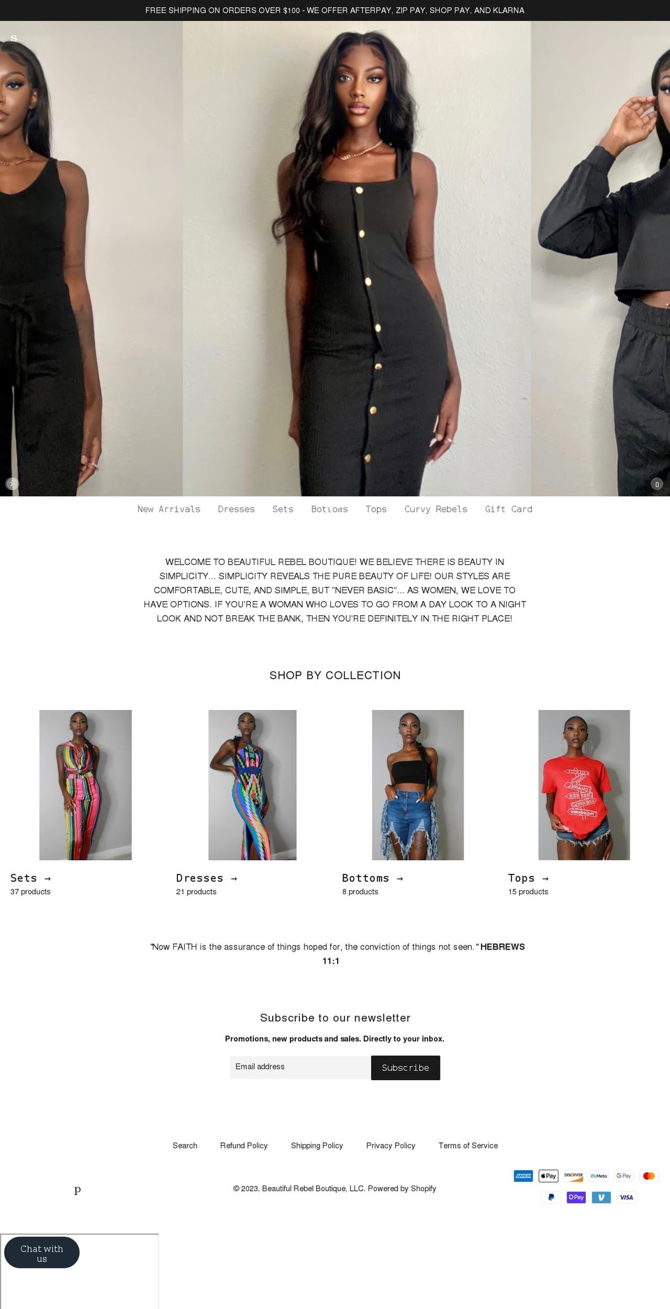 thebeautifulrebel.com shopify website screenshot