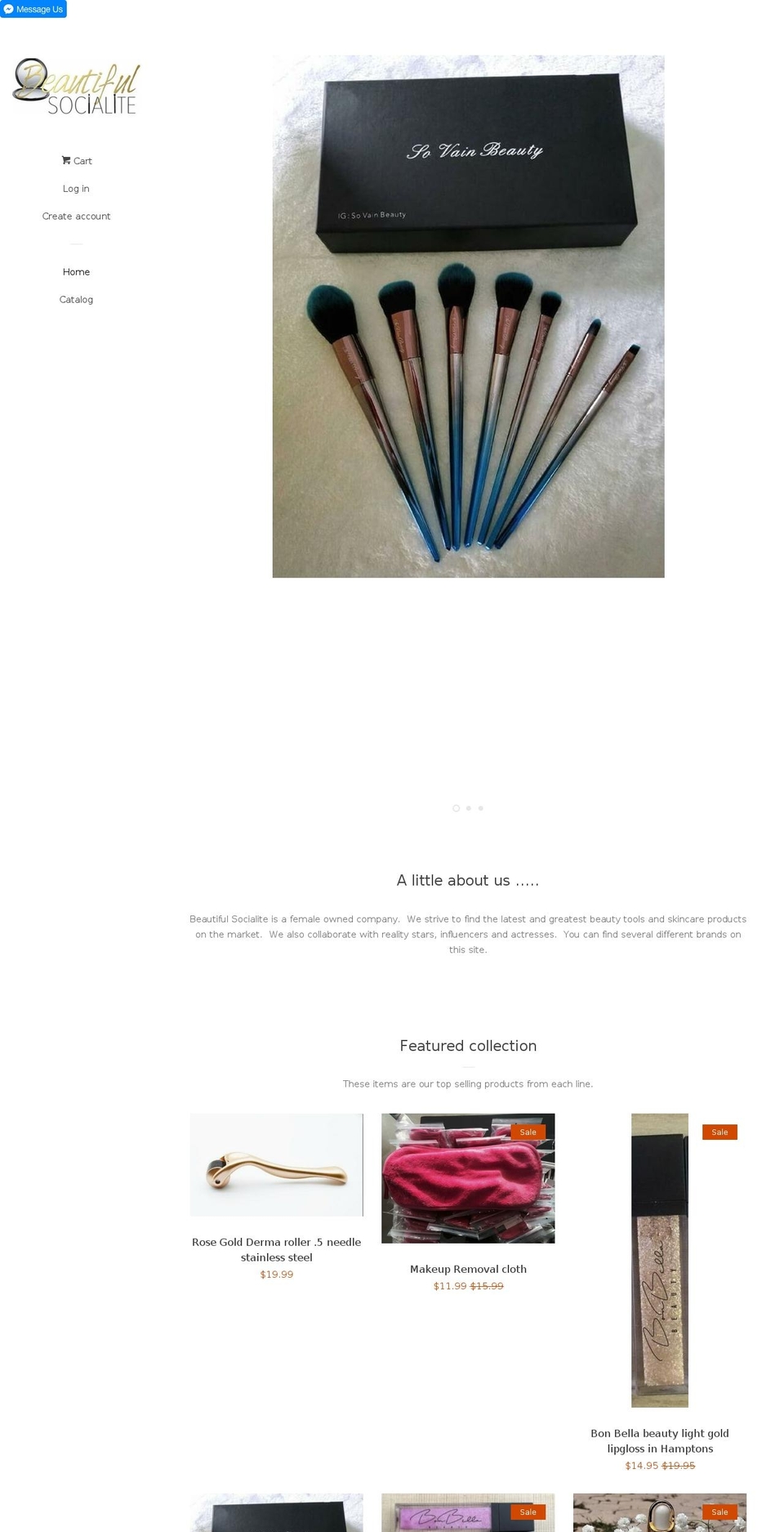 thebeautifulsocialites.com — Shopify storefront screenshot