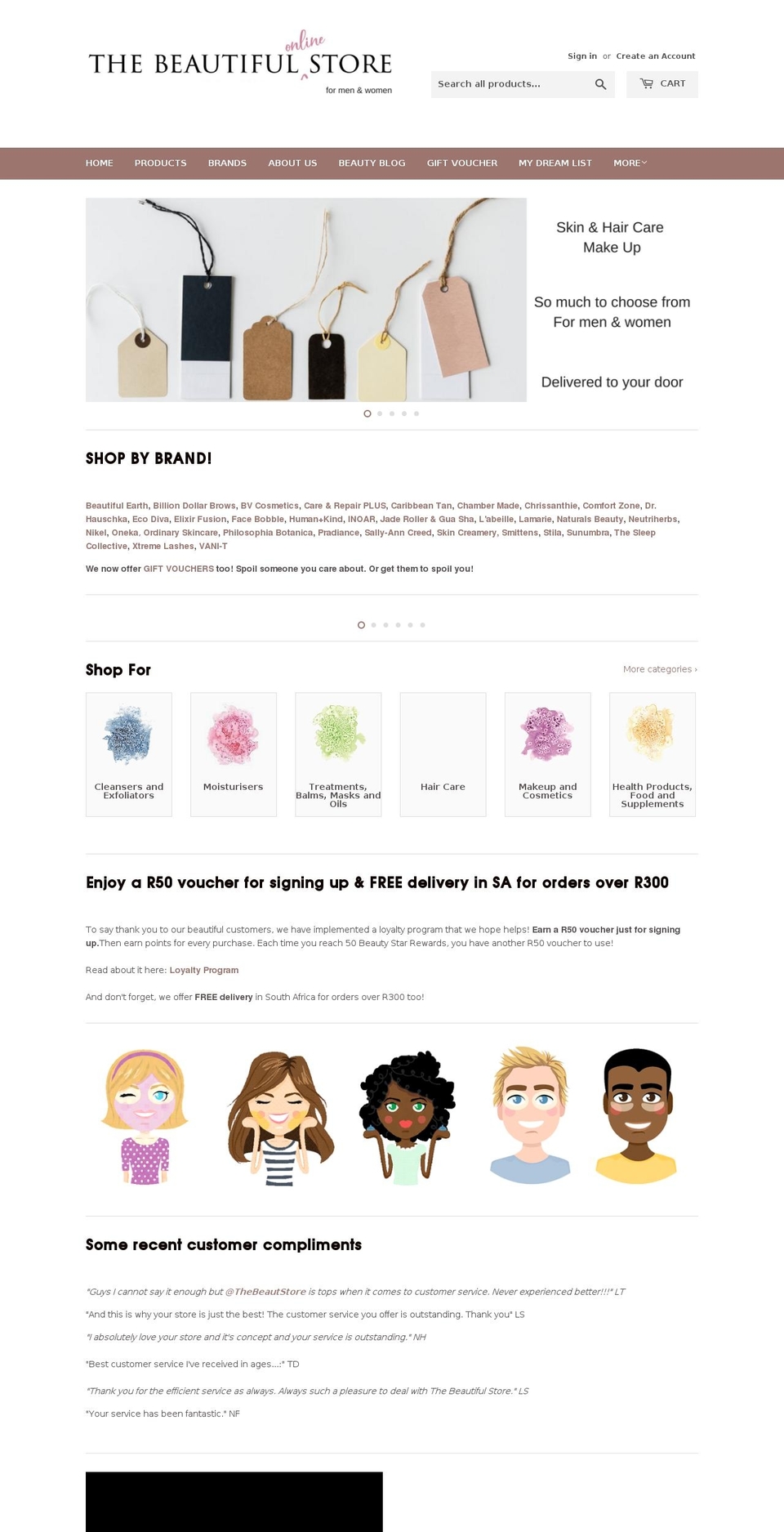 thebeautifulstore.com — Shopify storefront screenshot