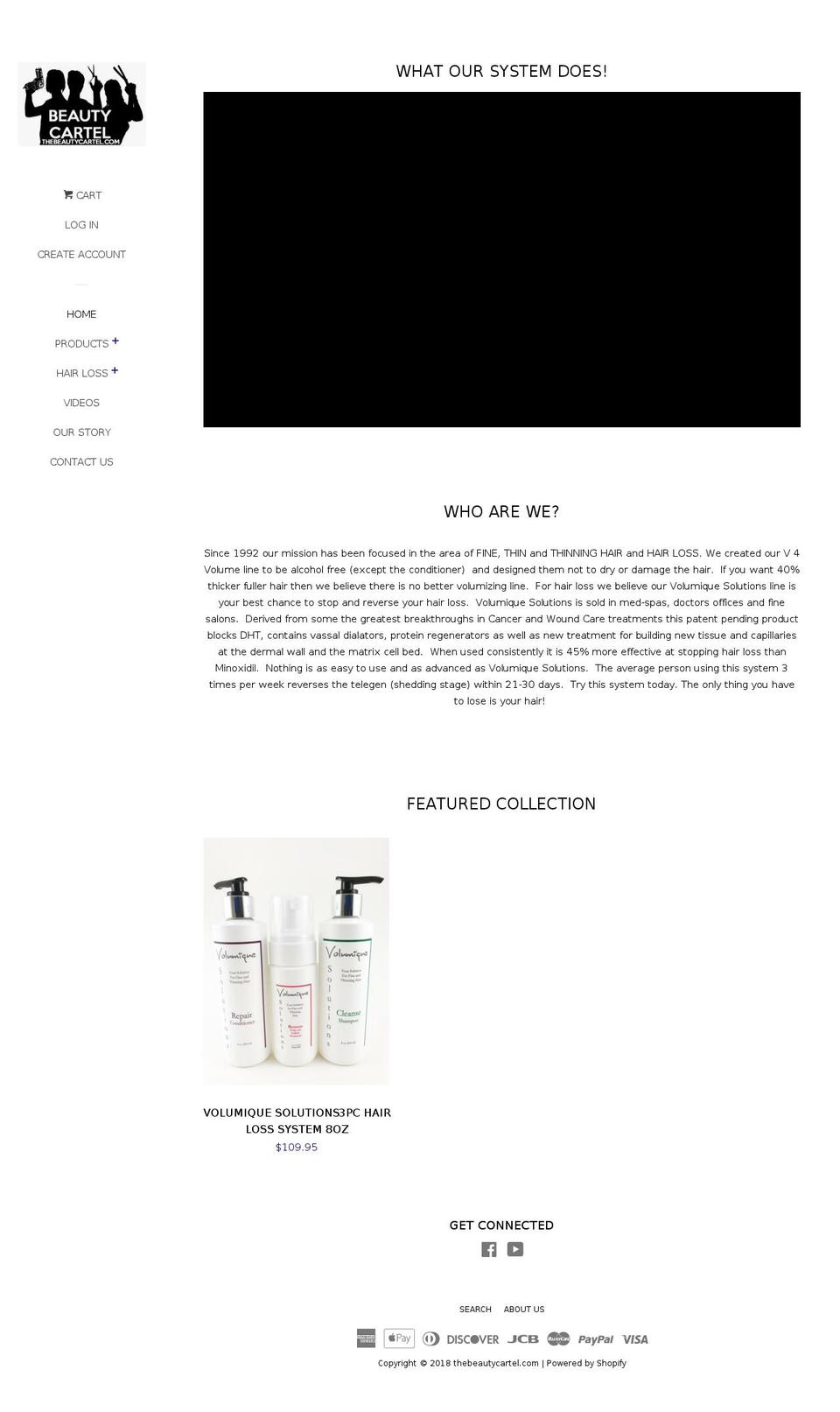 thebeautycartel.com — Shopify storefront screenshot