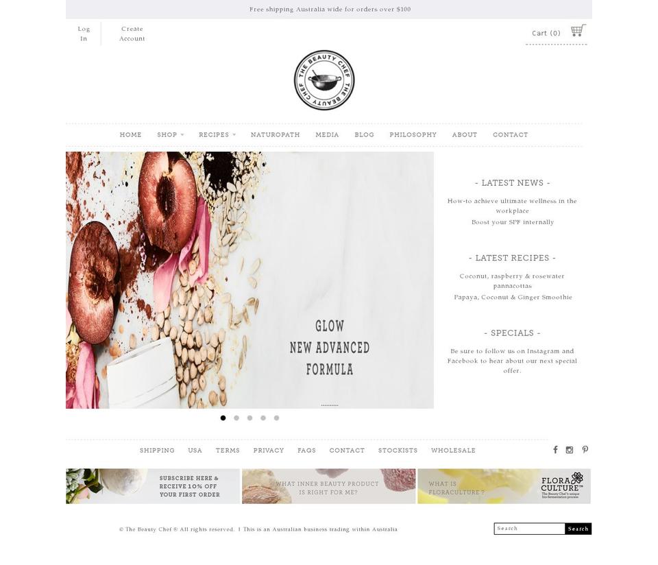 | HERO HOMEPAGE Shopify theme site example thebeautychef.com