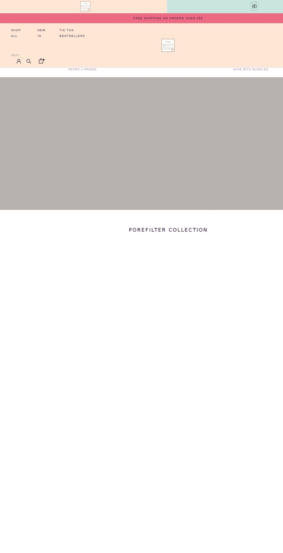 thebeautycrop.co.uk shopify website screenshot
