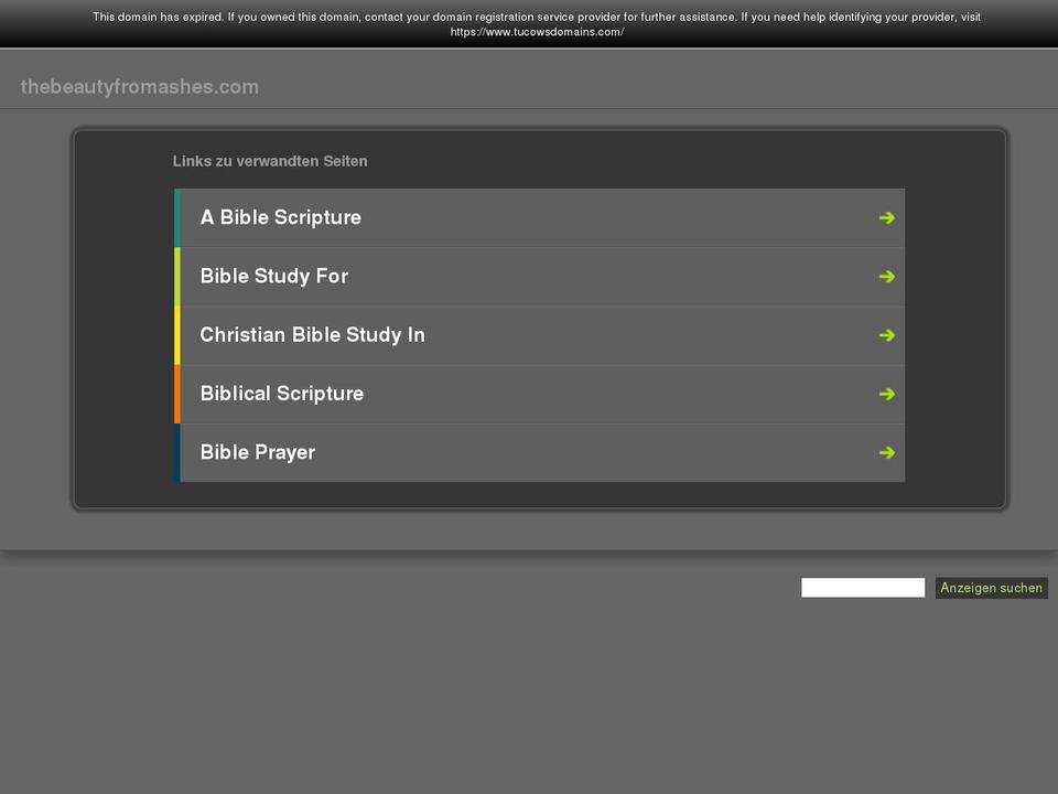 thebeautyfromashes.com — Shopify storefront screenshot