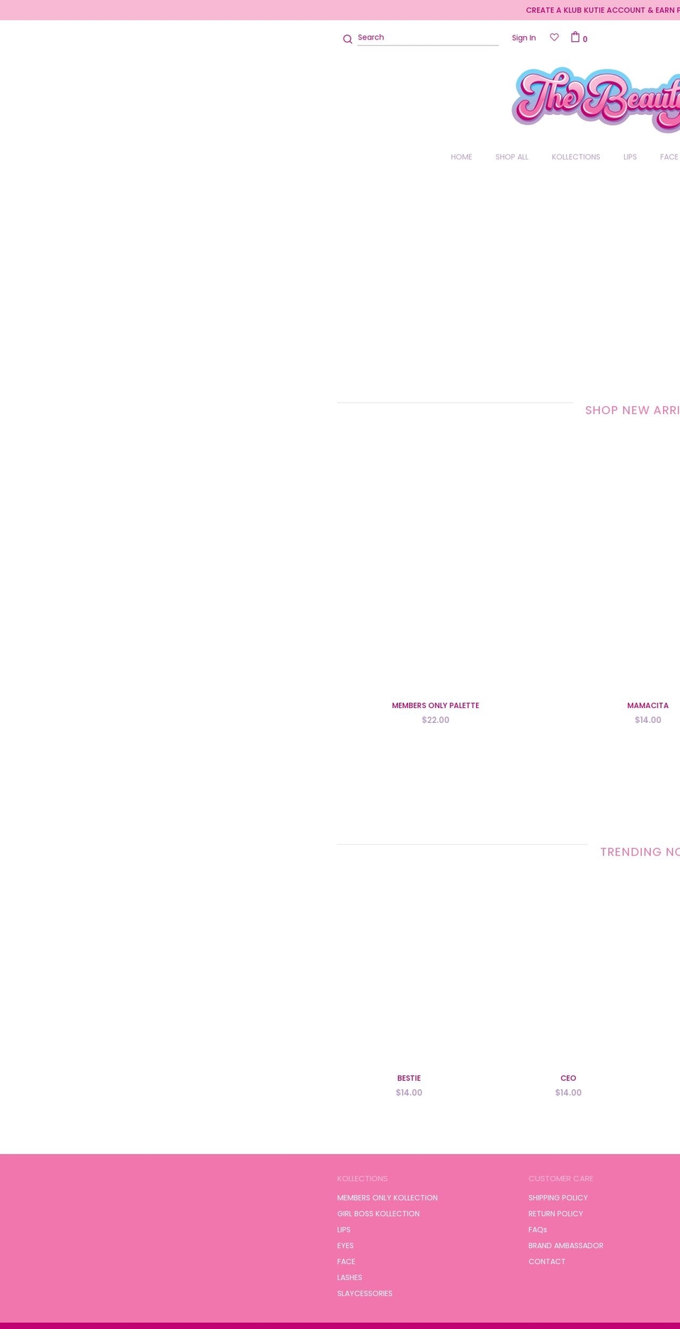 thebeautyklub.com shopify website screenshot