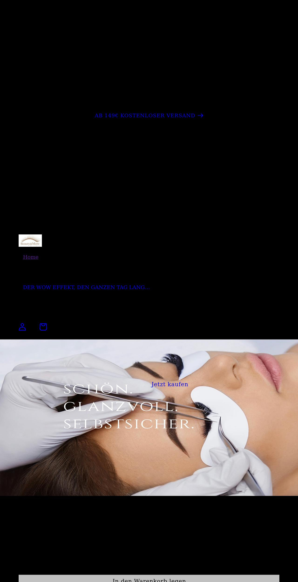 thebeautylash.com shopify website screenshot