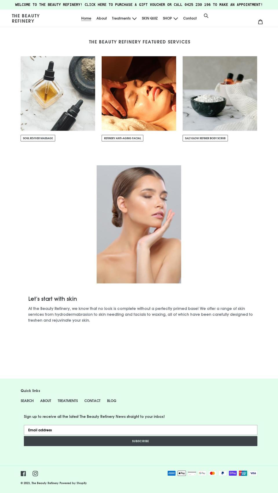 thebeautyrefinery.com.au shopify website screenshot