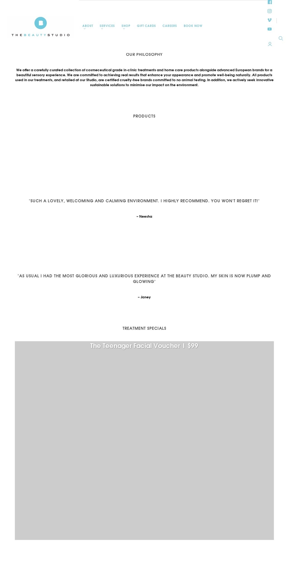 thebeautystudio.com.au shopify website screenshot