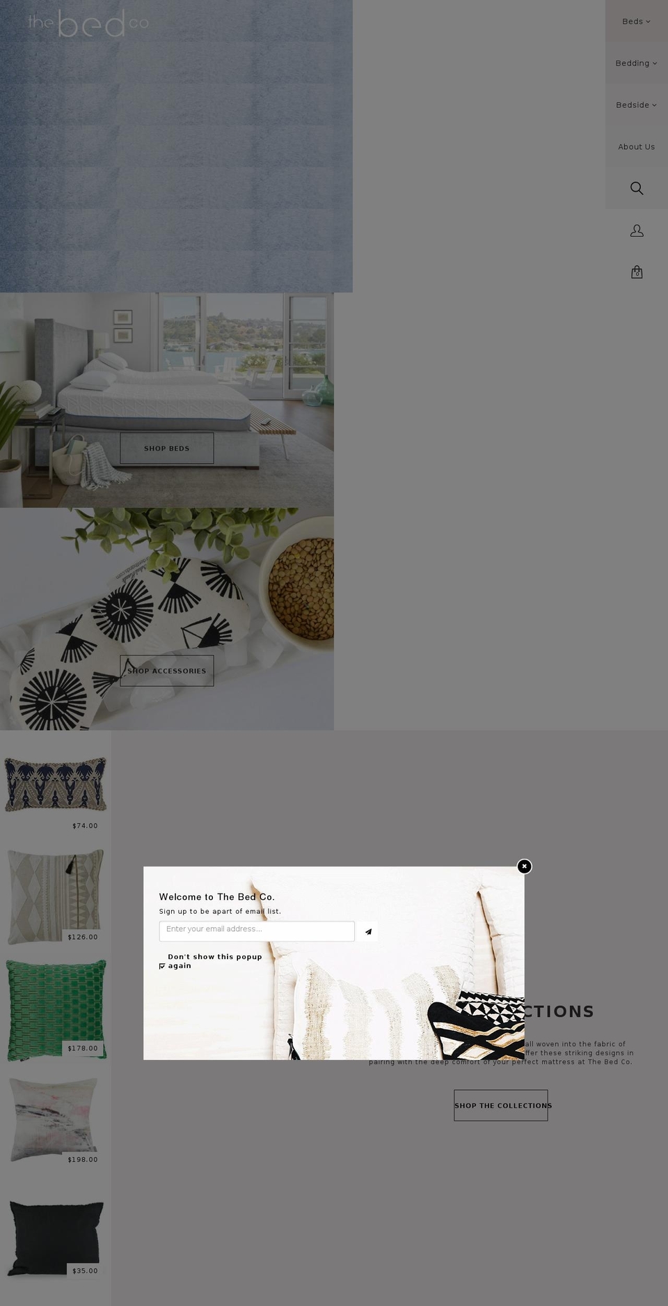 thebedcompany.com shopify website screenshot