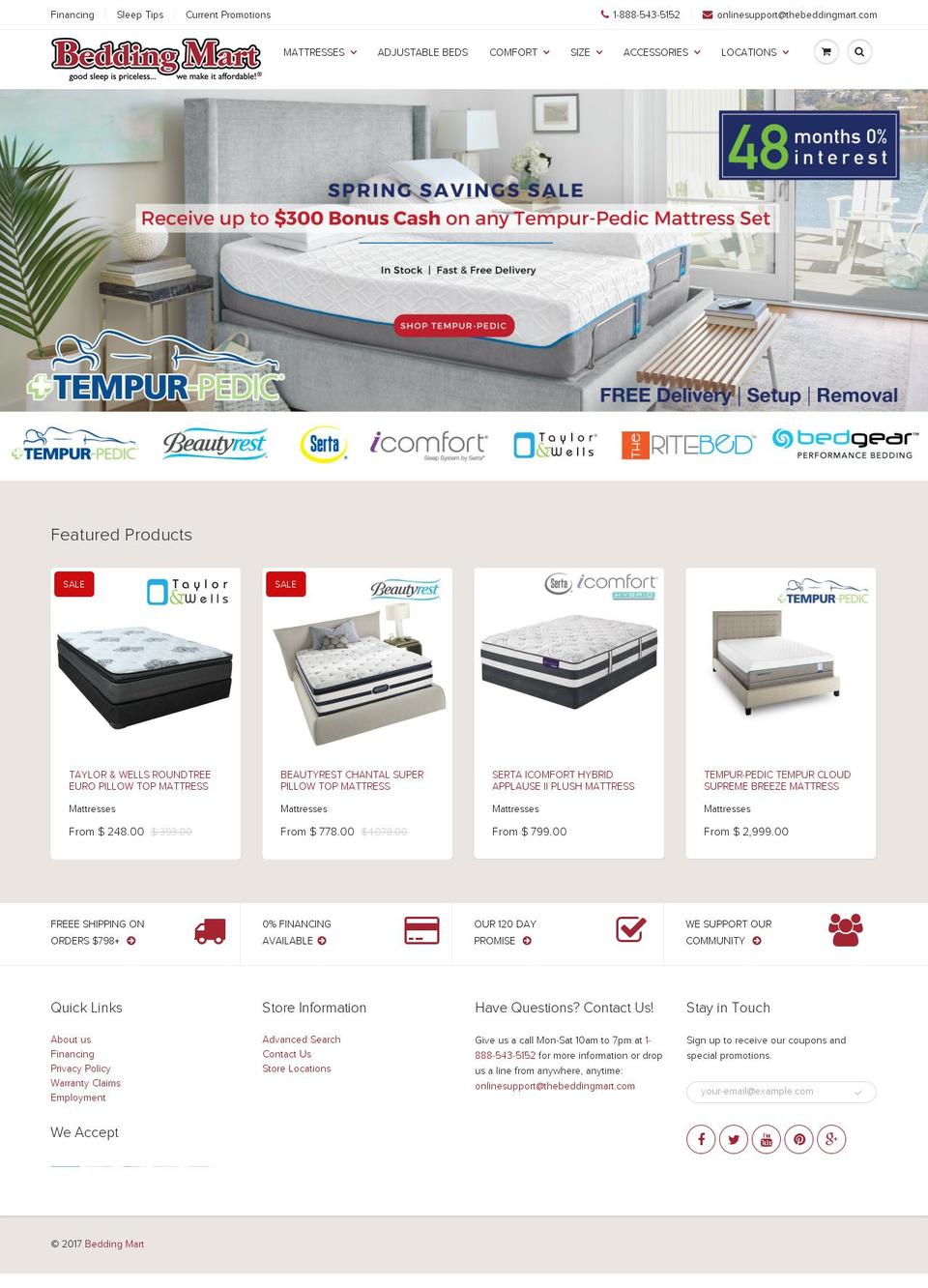 thebeddingmart.com shopify website screenshot