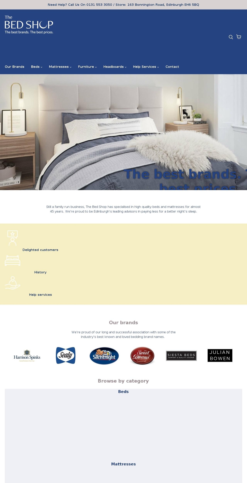 thebedshopedinburgh.co.uk shopify website screenshot