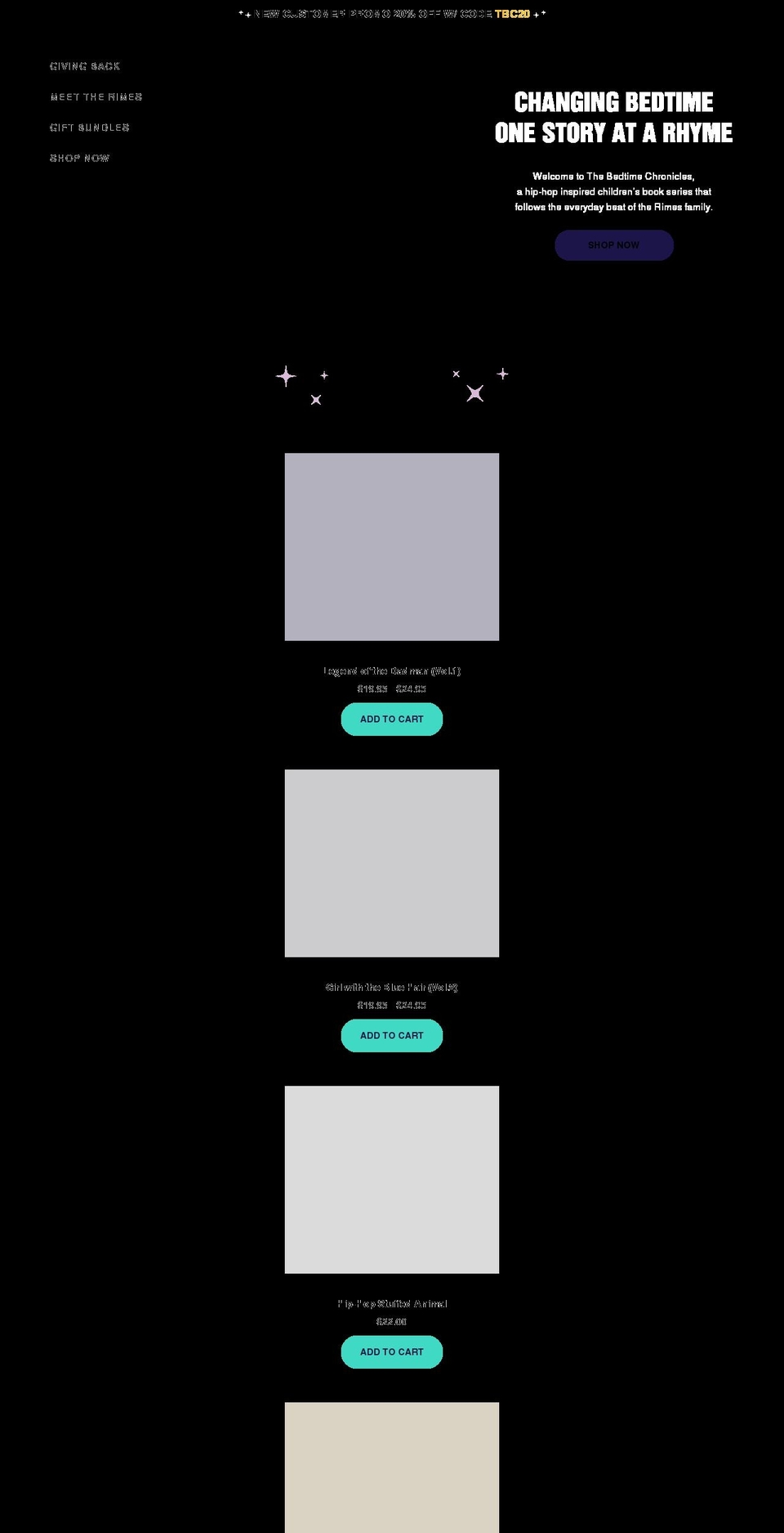 thebedtimechronicles.com shopify website screenshot