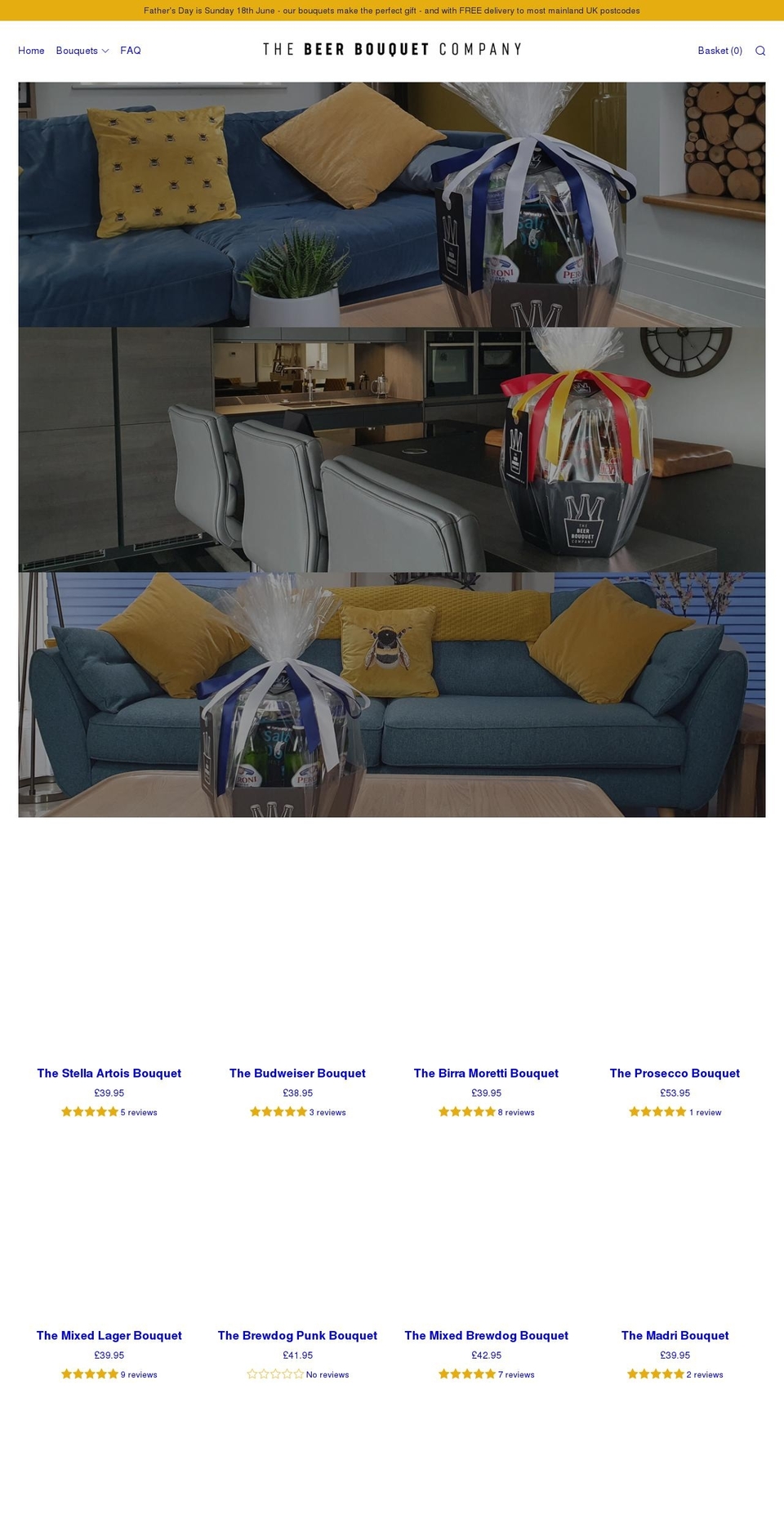 thebeerbouquetcompany.co.uk shopify website screenshot