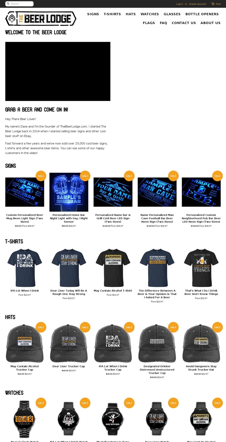 thebeerlodge.com — Shopify storefront screenshot
