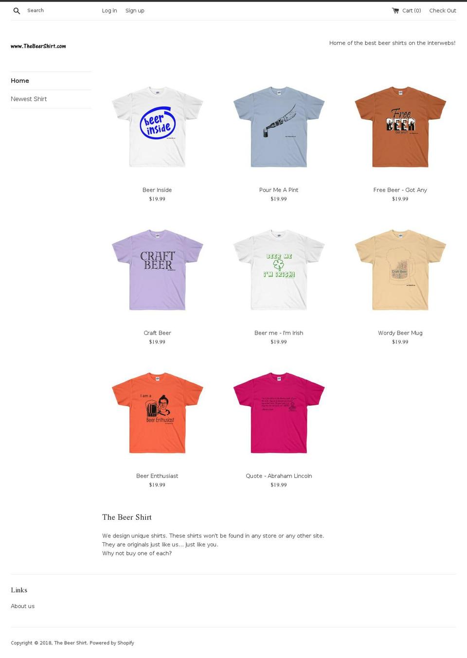 thebeershirt.com shopify website screenshot