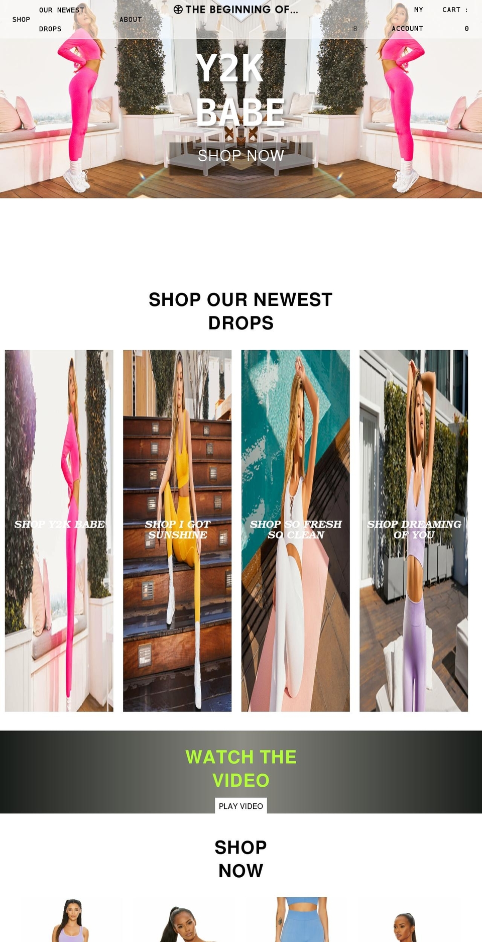 thebeginningof.com shopify website screenshot