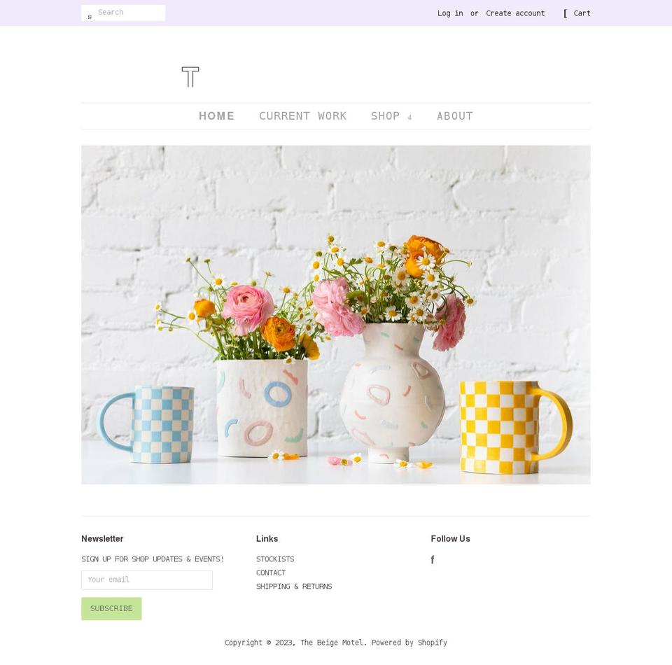 thebeigemotel.com shopify website screenshot