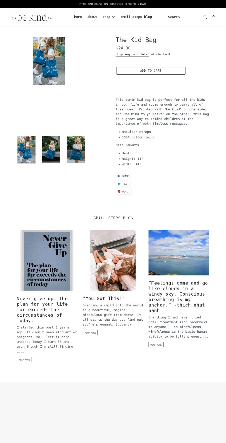 thebekindco.com shopify website screenshot