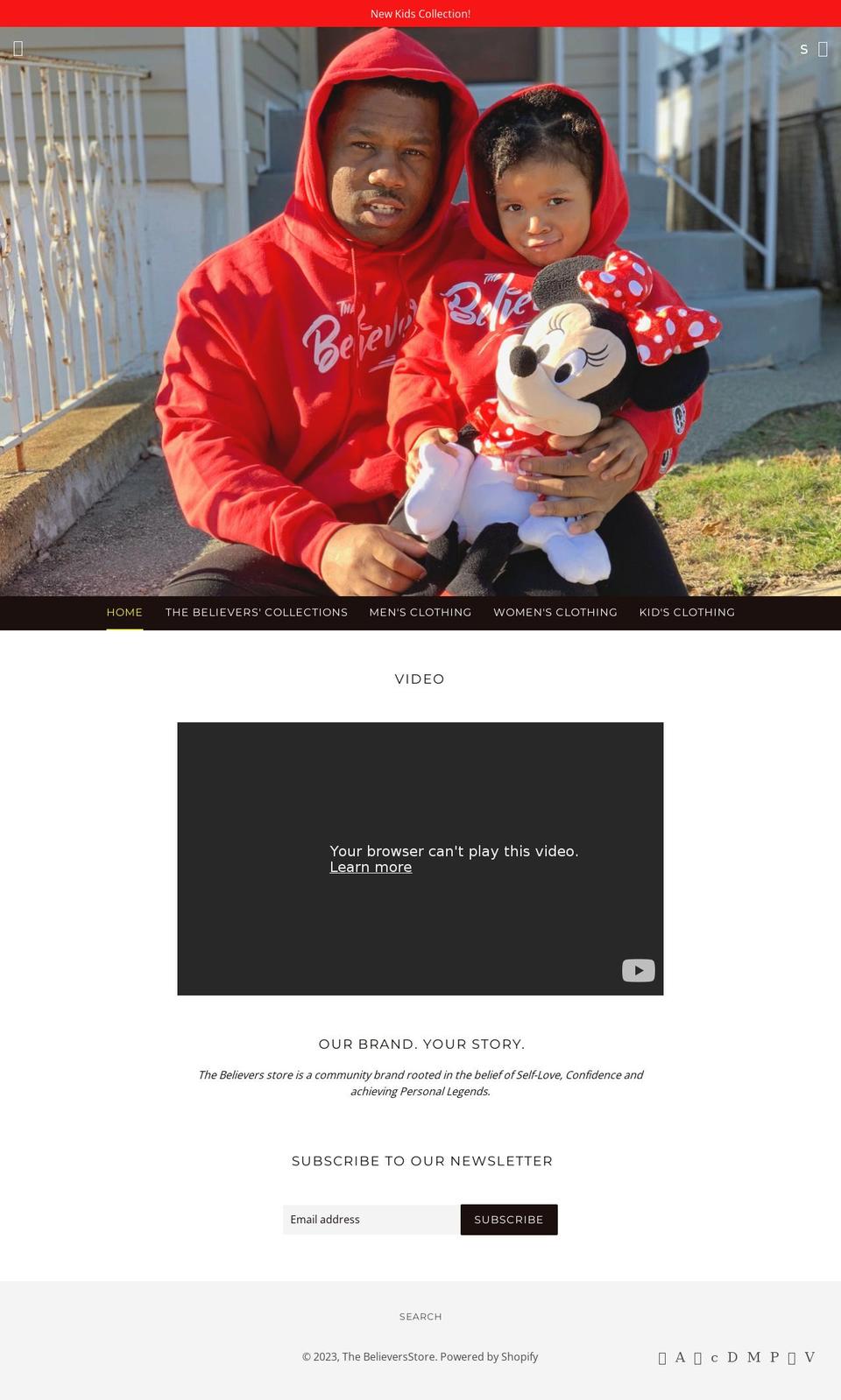 thebelieversstore.com — Shopify storefront screenshot