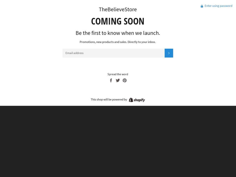 thebelievestore.com — Shopify storefront screenshot