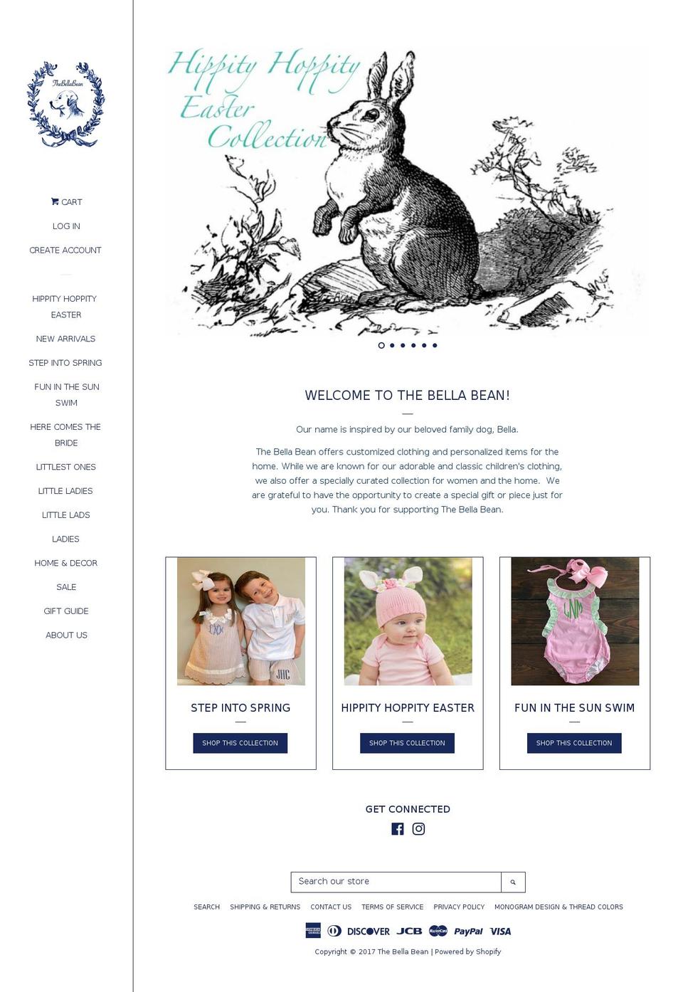 thebellabeanshop.com shopify website screenshot