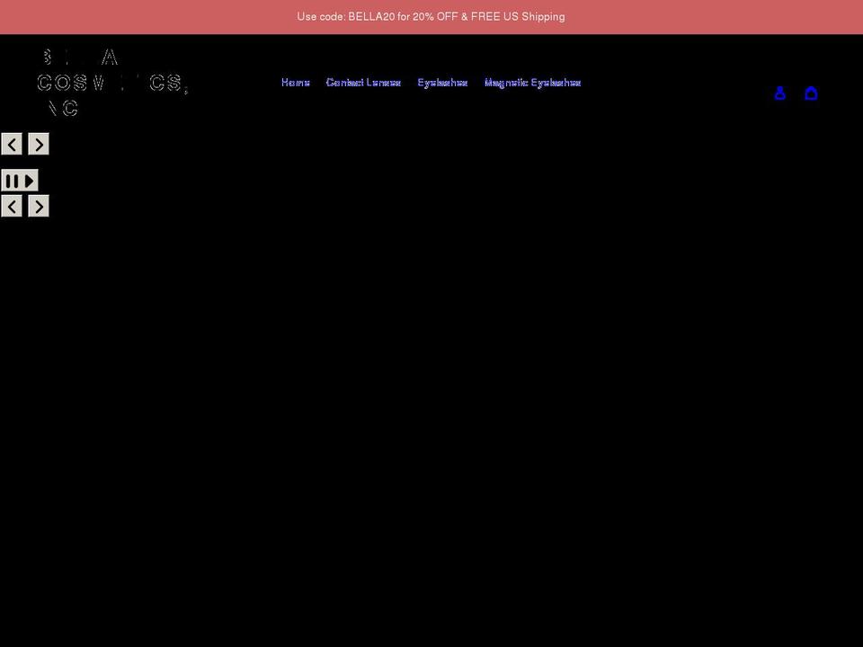 thebellacosmetics.com shopify website screenshot