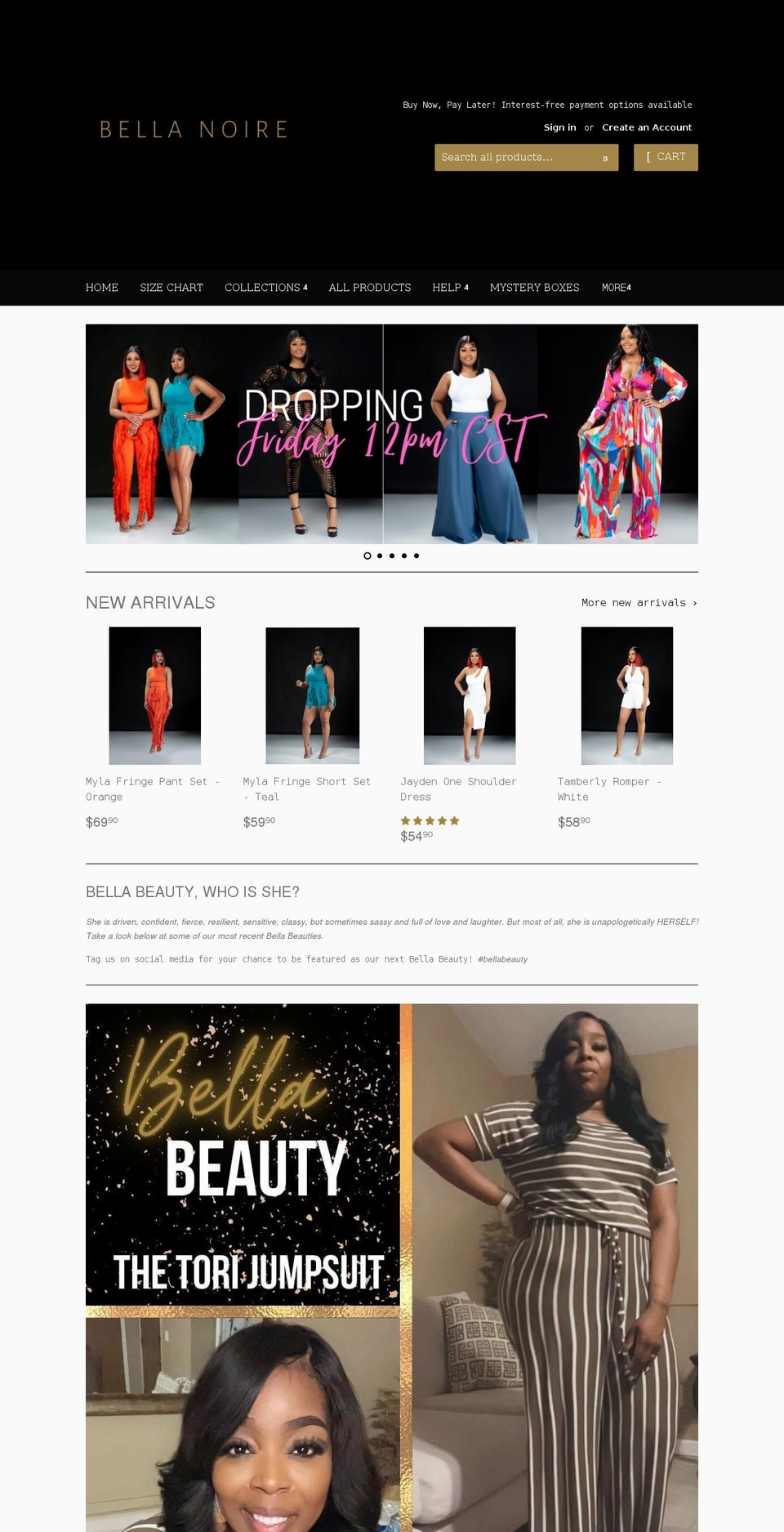 thebellanoirestore.com shopify website screenshot