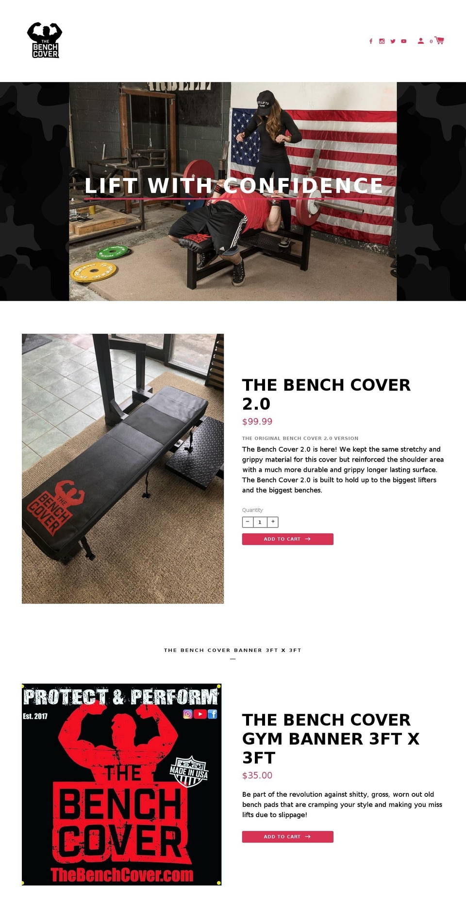 thebenchcover.com — Shopify storefront screenshot