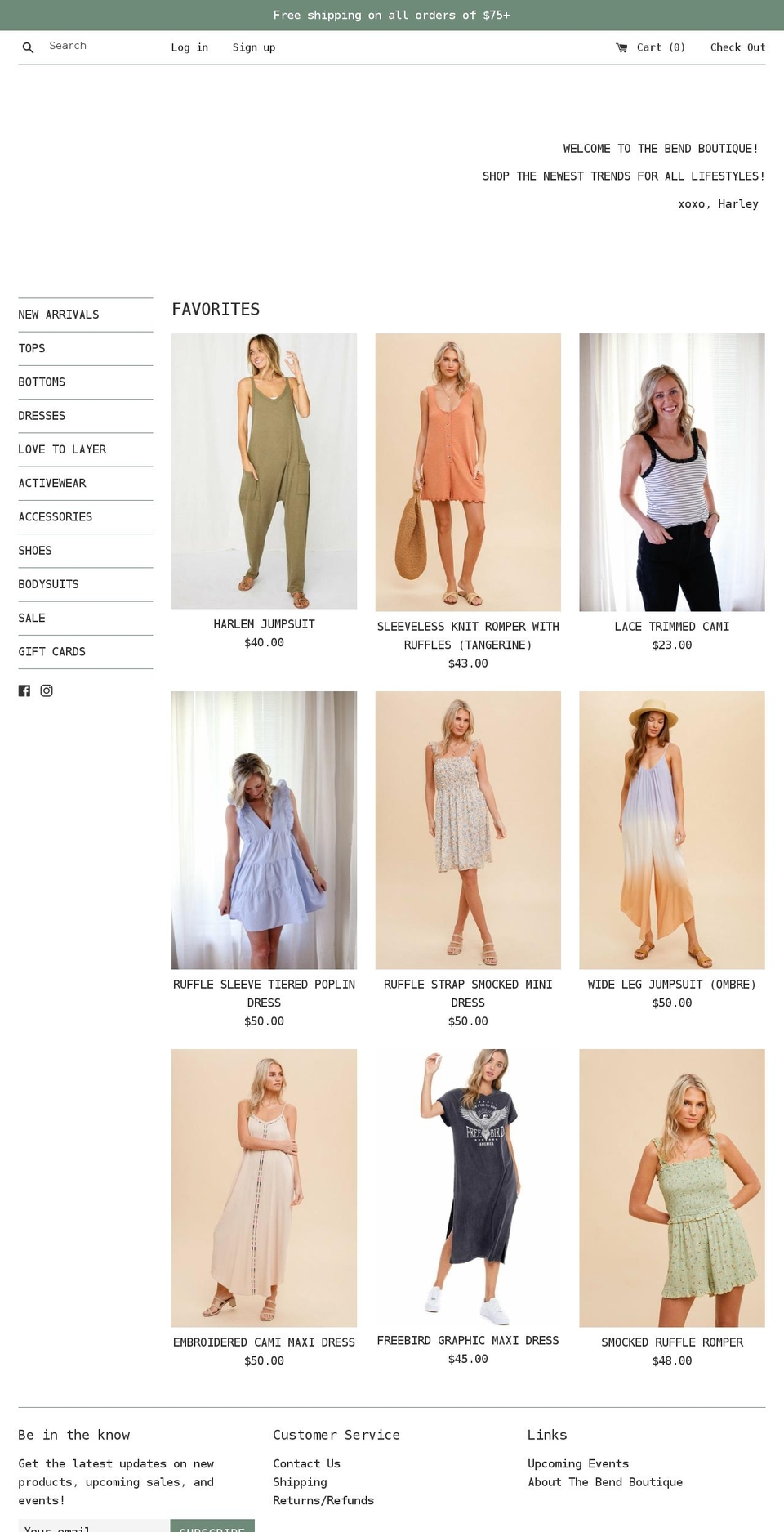 thebendboutique.com shopify website screenshot