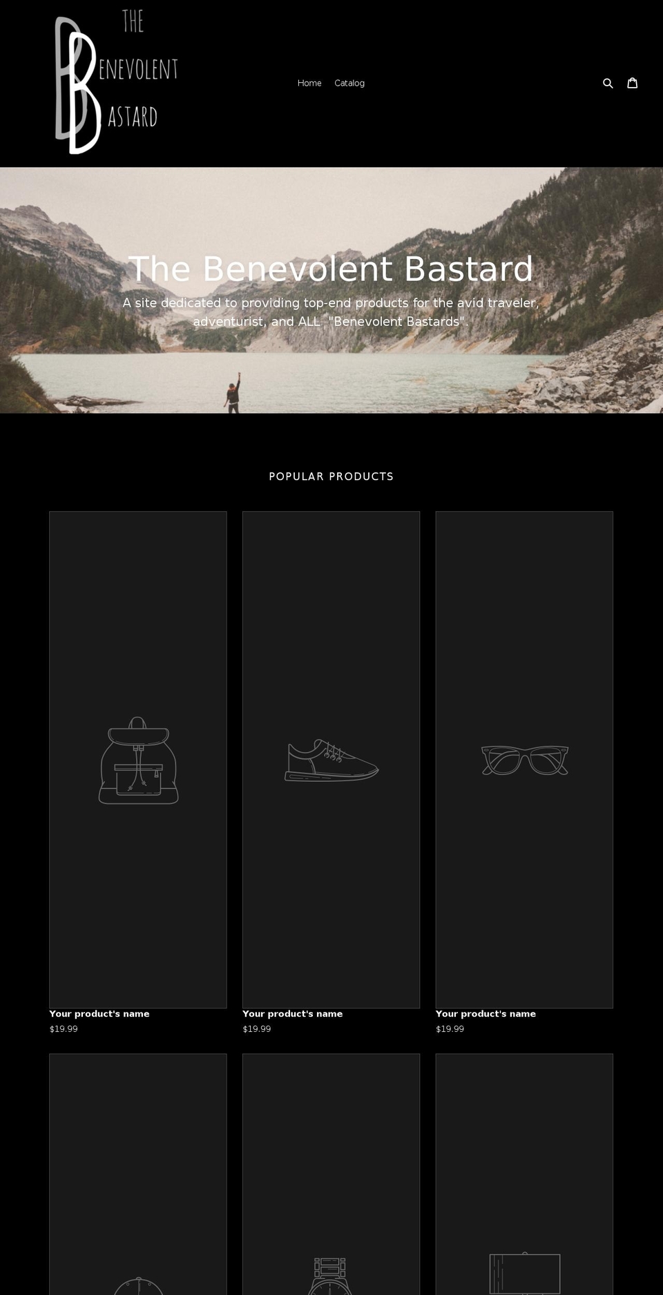 thebenevolentbastard.com — Shopify storefront screenshot