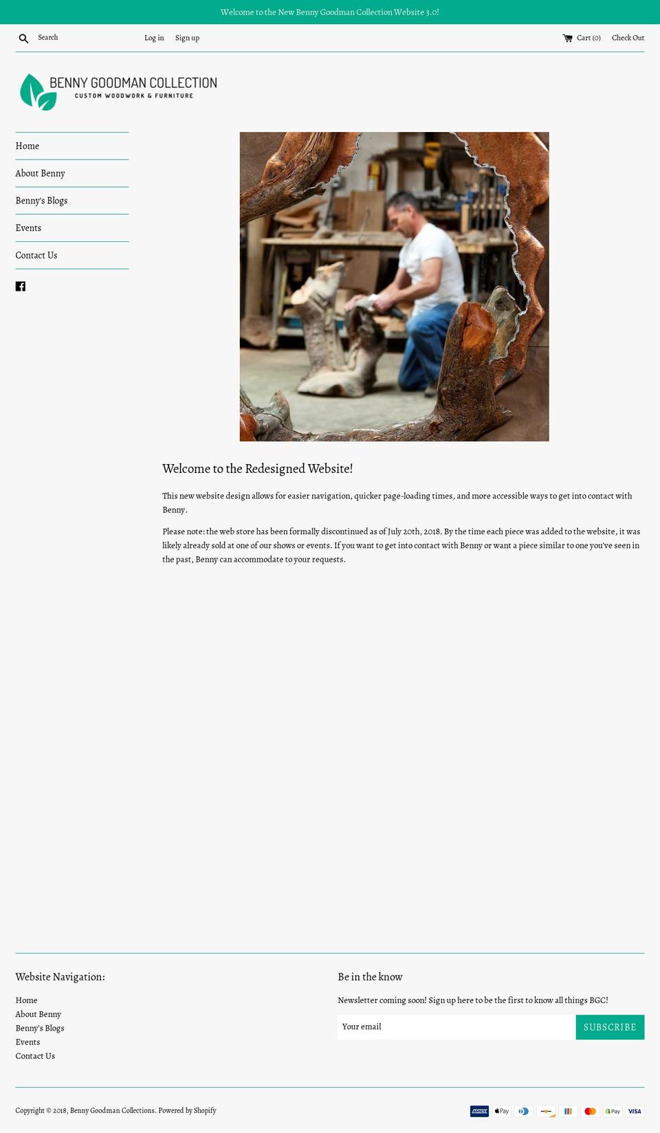 thebennygoodmancollection.com — Shopify storefront screenshot