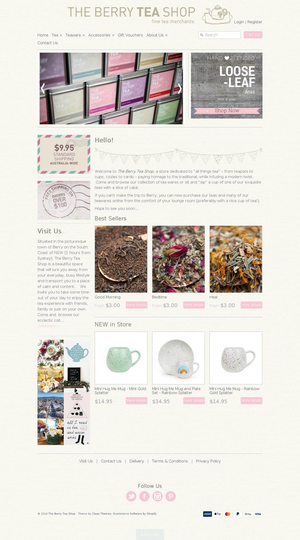 theberryteashop.com — Shopify storefront screenshot